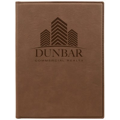 7" x 9" Dark Brown Leatherette Small Portfolio with Notepad