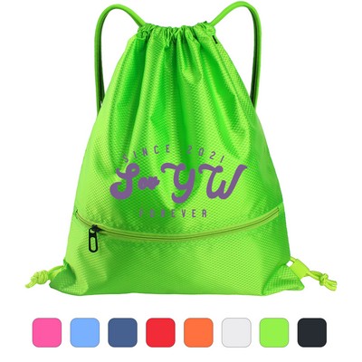 600D Deluxe Customized Drawstring Shoulder Bag MOQ 100