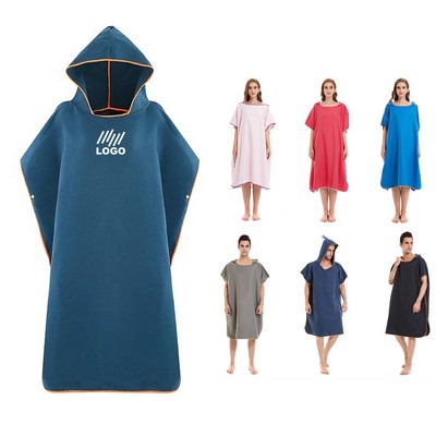 Changing Robe Poncho Hooded Beach Towel Surf Poncho