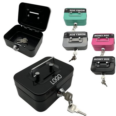 Portable Metal Coin Bank With 2 Keys