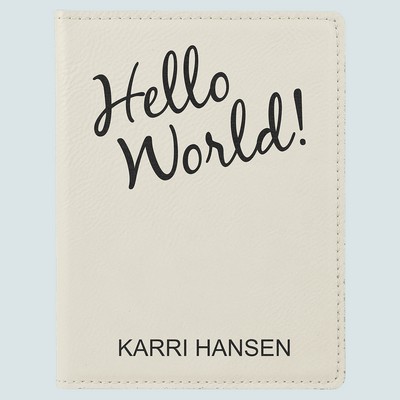 White Laserable Leatherette Passport Holder, 4-1/4" x 5-1/2"