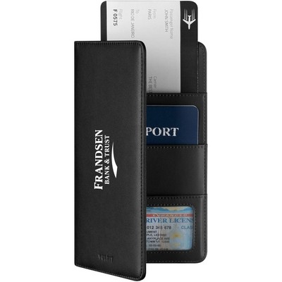 Faux Vegan Leather Passport Holder Wallet RFID Blocking Travel Wallet for Men & Women