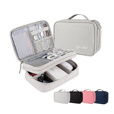 Dual Layers Travel Gear/ Tech Accessories Organizer Bag