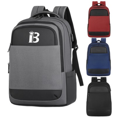 Leisure Oxford Computer Backpack With Usb Charging Port