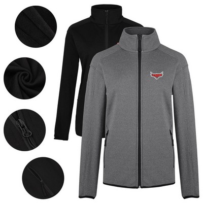 Women's Full Zip Heathered Stretch Fleece Jacket