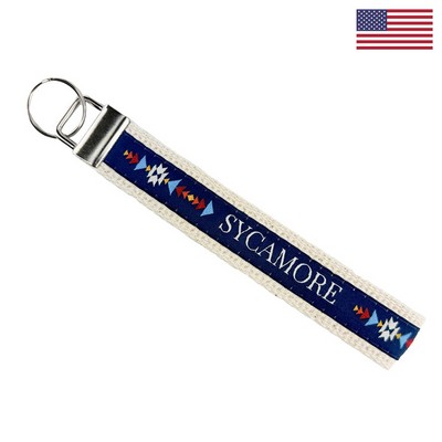 6" Woven Cotton Key Strap w/ Nickel-Plated Hardware - "Elite" Weave