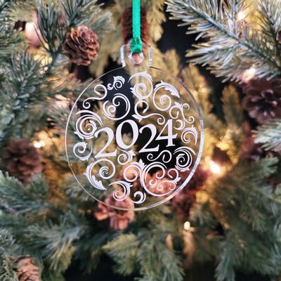 Custom Engraved Acrylic 2024 Ornament
