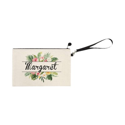 Linen Zippered Bag with Strap