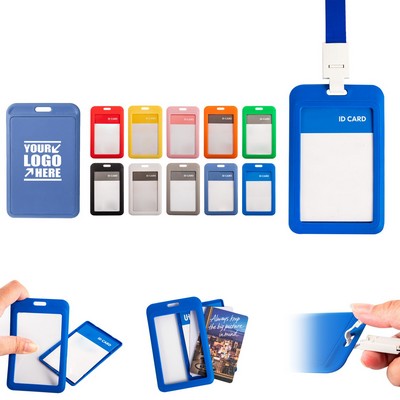 Plastic Portrait Lanyard Card Holder