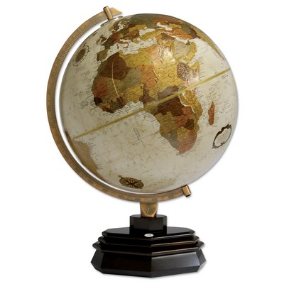 Usonian World Desk Globe W/ Silver Medallion