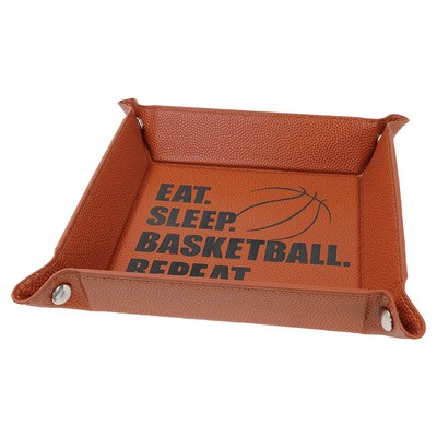 6" x 6" Snap Up Tray, Basketball Orange Laserable Leatherette