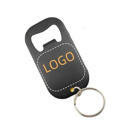 Stainless Steel Flat Beer Bottle Opener Keychain