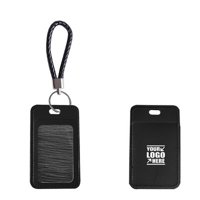 Stylish PU Leather Card Case With Keychain