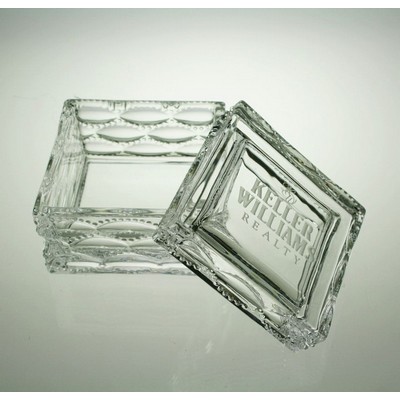 Camellia Glass Box, 2 1/4"H x 3 1/8"W x 3 1/8"D