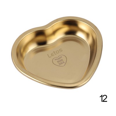 Stainless Steel Heart Shaped Medium Size Plate