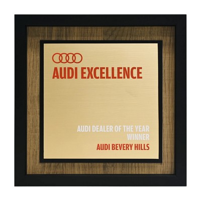 Newbury 10" x 10" Square Award with Brushed Gold Plate