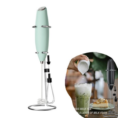 Electric Handheld Milk Frother w/Holder