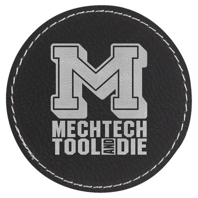 Round Leatherette Patch with Adhesive