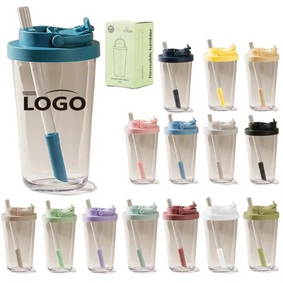 24oz Sippable Pearl Milk Tea Stretchable Straw Mug