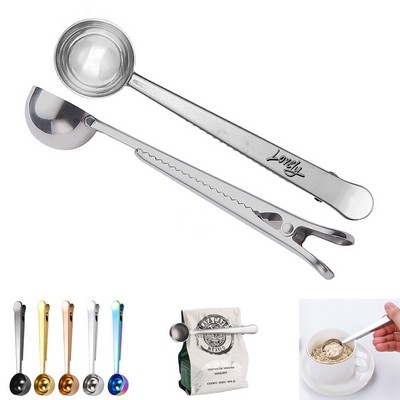 Stainless Steel Coffee Measuring Spoon With Sealing Clip