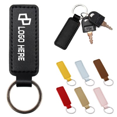 Pu Leather Keychain Ring