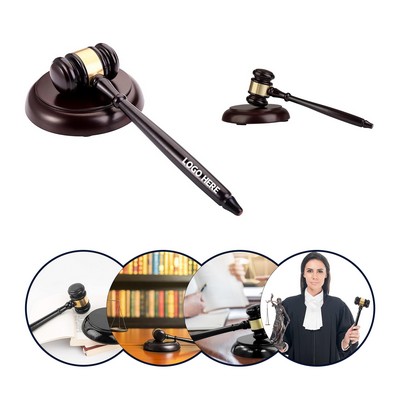 Wooden Judge Gavel Set