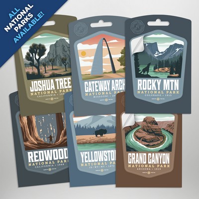 National Park - Permanent Sticker - 3" x 4.5"