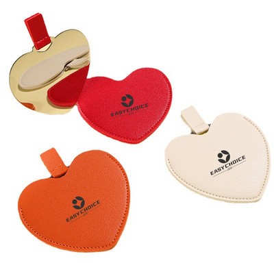 Heart Shape Stainless Steel Makeup Mirror