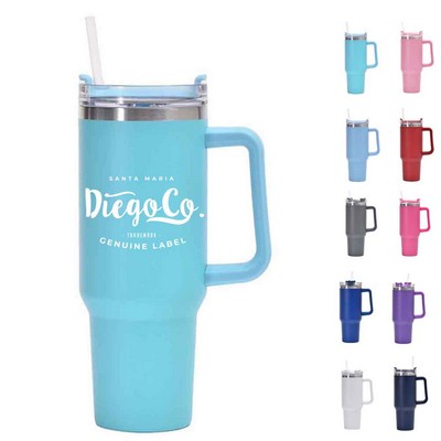 40oz Stainless Steel Travel Tumbler with Rotating Lid