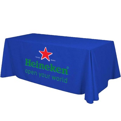 6 ft Full-Length 4-Sided Tablecloth – Full-Color Dye Sublimation on 250GSM Tricot Fabric