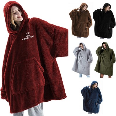 Unisex Comfortable Winter Flannel Hoodie Pajama