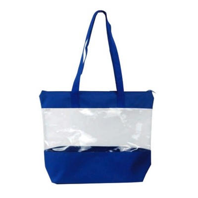 Clear PVC Tote Bag with 600D Bottom