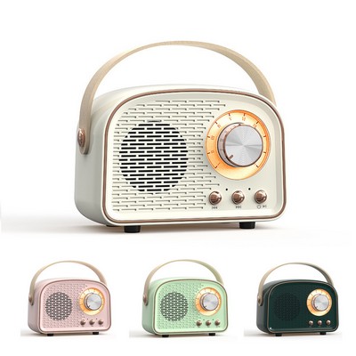 Portable Wireless Bluetooth Mini Retro Subwoofer Speaker