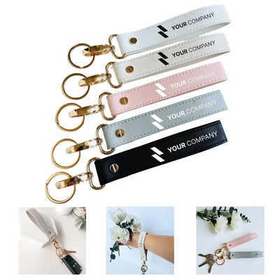 Simple PU Leather Key Chain