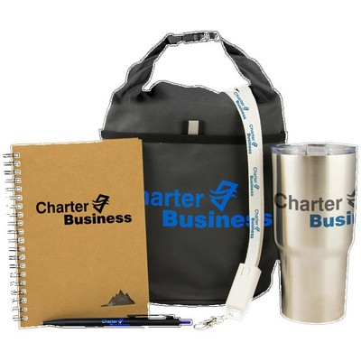 New Hire Gift Set with Lunch Bag, Tumbler & Office Tech Essentials