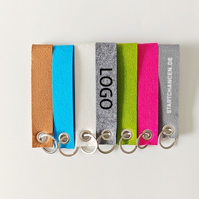 Felt Wrist Keychain With Metal Split Ring