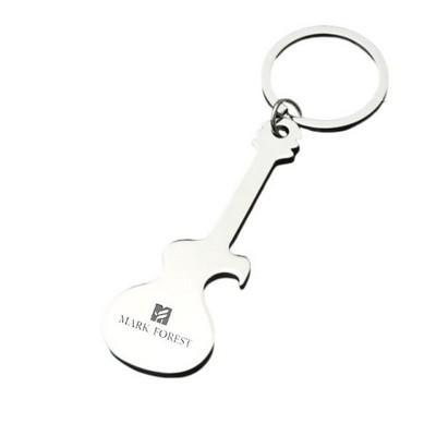 Guitar-Shaped Bottle Opener Keychain