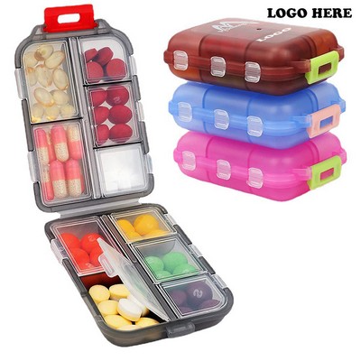 Weekly Travel Pill Case W/ 10 Compartments