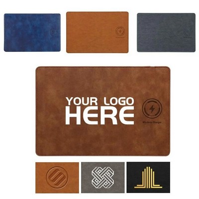 Genuine Leather Wireless Charging Mouse Pad