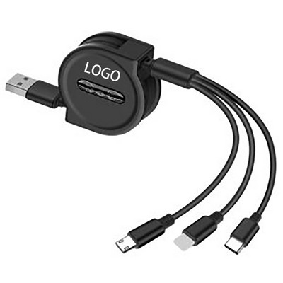 Retractable 3-In-1 Fast Charging Data Cable