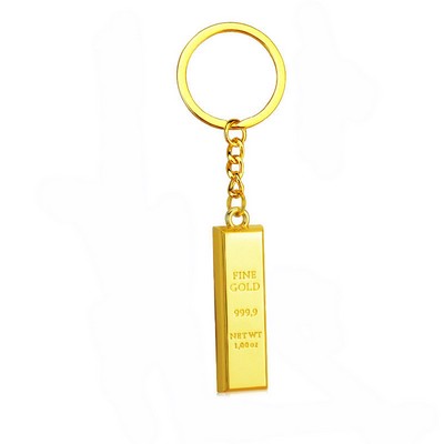 Simulated Gold Bar Key Chain