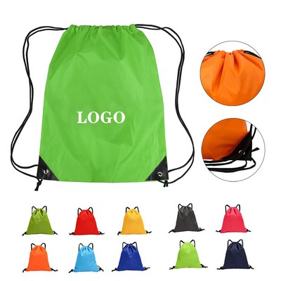 Bright Orange Drawstring Bag - Customizable & Durable