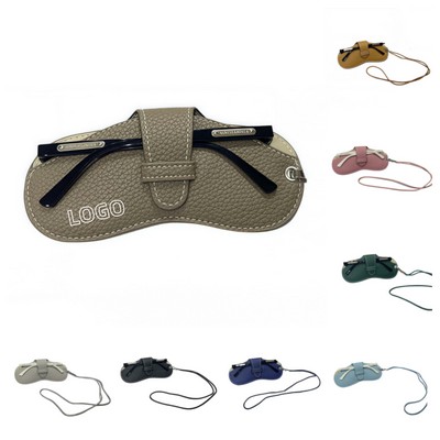 PU Eyewear Case With Buckle & Neck Strap