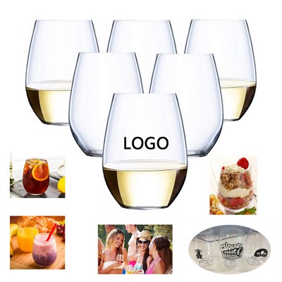 12oz Unbreakable Stemless Plastic Wine Glasses