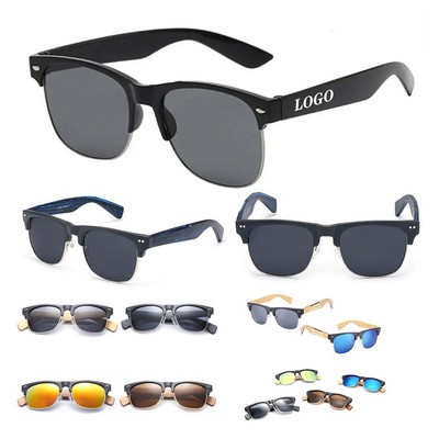 Eco-Chic Woodgrain Sunglasses