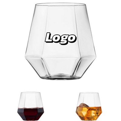 12Oz Plastic Diamond Whiskey Glass
