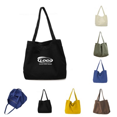 Large Capacity Solid Color Canvas Bag