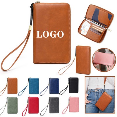 Multi-Functional Zippered Travel Passport Organizer