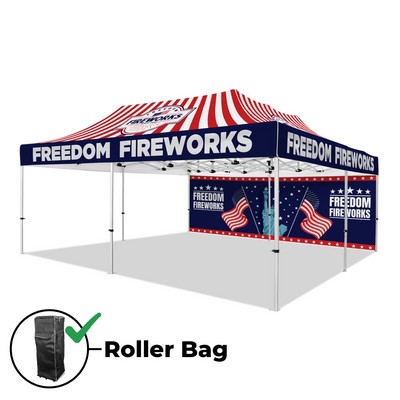 20x20 Custom Canopy Tent w/ Back Wall