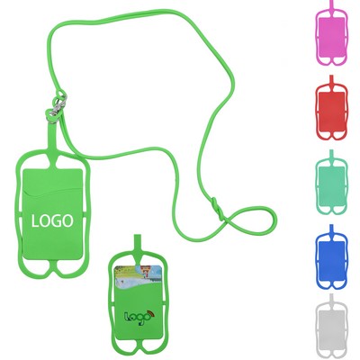 Silicone Lanyard Phone Holder Wallet